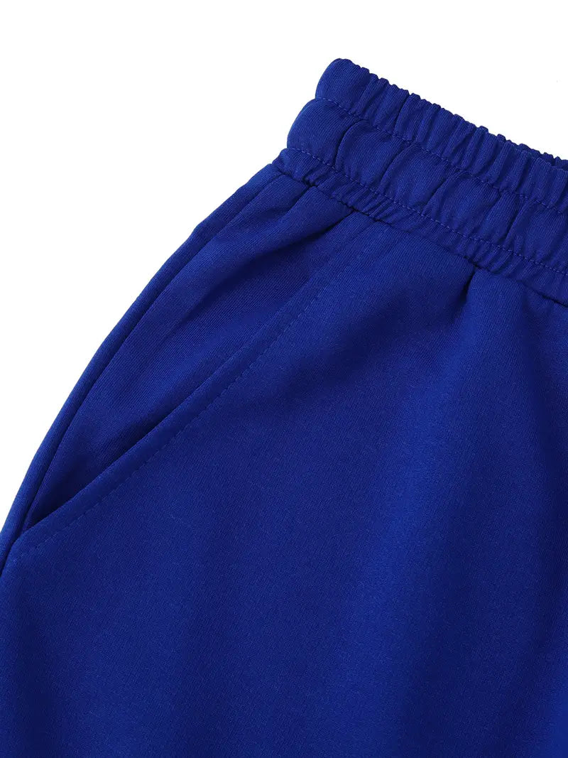 Men'S casual shorts with "HAITI" Print , Elastic Waistband with Drawstring, Polyester Fabric, Regular Fit, Casual Style for Summer, Summer Casual Wear | Letter Print Shorts | Flexible Waistband. (Blue) GX1814939 T
