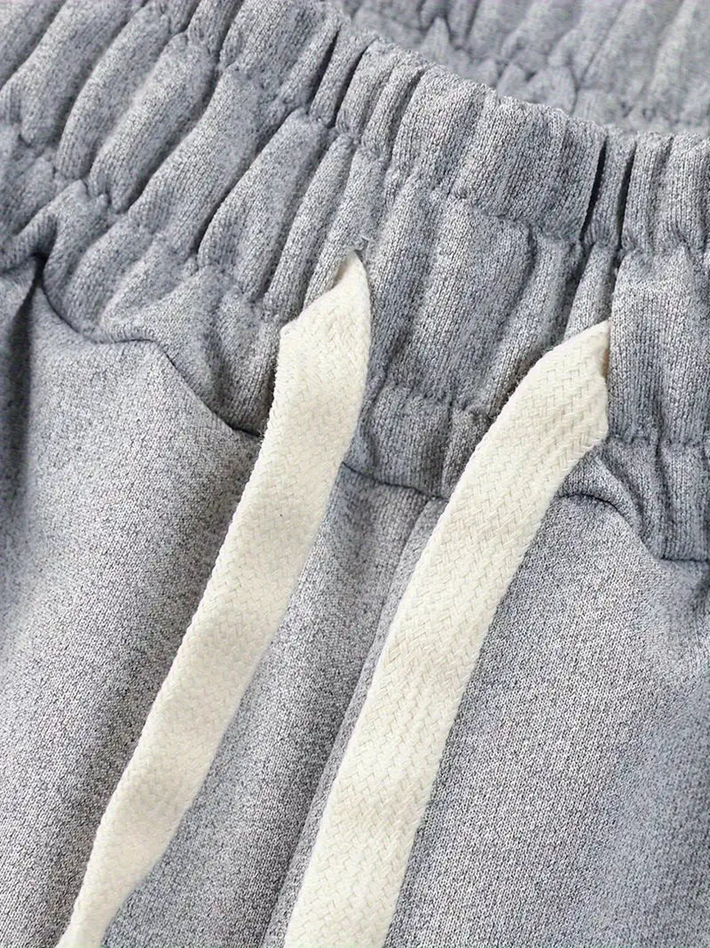 Men'S casual shorts with "HAITI" Print - Light Gray, Elastic Waistband with Drawstring, Polyester Fabric, Regular Fit, Casual Style for Summer, Summer Casual Wear | Letter Print Shorts | Flexible Waistband. (Light Grey) GX1814939 T