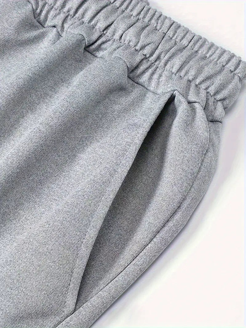 Men'S casual shorts with "HAITI" Print - Light Gray, Elastic Waistband with Drawstring, Polyester Fabric, Regular Fit, Casual Style for Summer, Summer Casual Wear | Letter Print Shorts | Flexible Waistband. (Light Grey) GX1814939 T