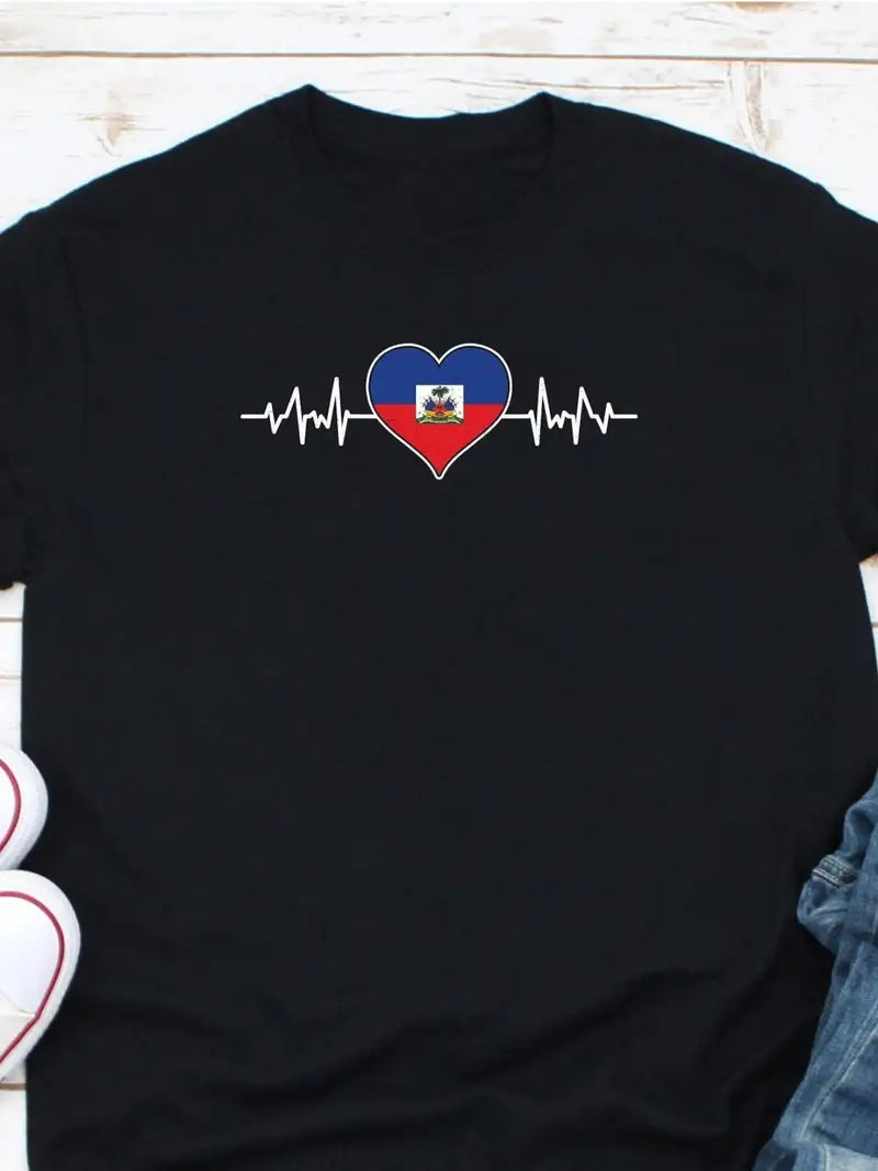 Local warehouseHaiti Heart Flag Shirt, Haitian Pride Shirt, Haitian Flag Shirt, Haiti Travel Shirt, Haiti Root Shirt, Born In Haiti Shirt, Gift For Haitian