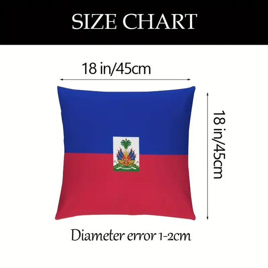 1pc Flag of Haiti Pillow Cover Throw Pillowcase Pillow Cover for Sofa Bed Couch Soft Premium Cushion Case Replacement Pillow Shams 18 x 18 Inch (Excluding pillow core) - Mixed Color, Polyester, Polyester Fiber. DJ1101099 T